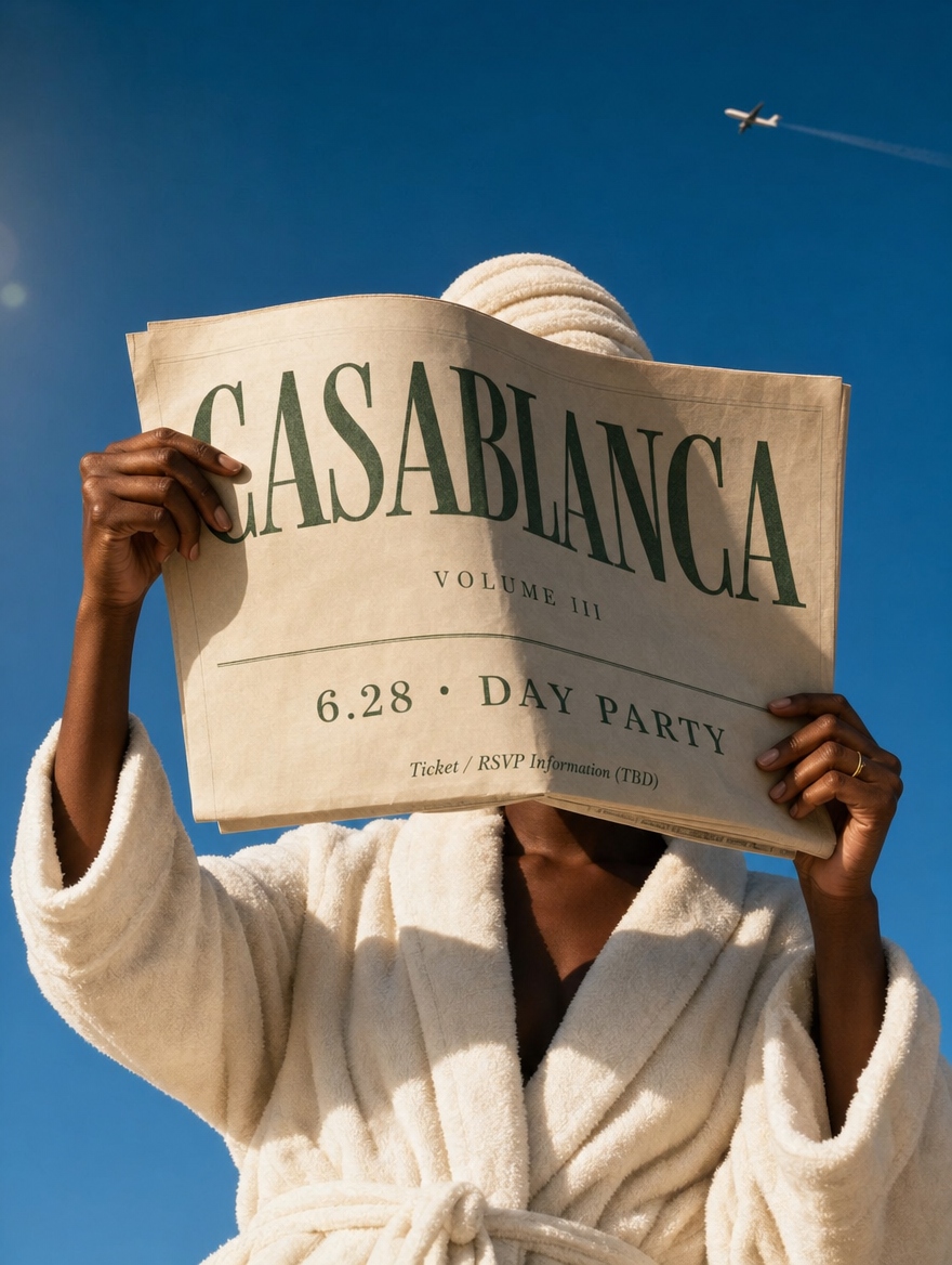 Newspaper held to sky